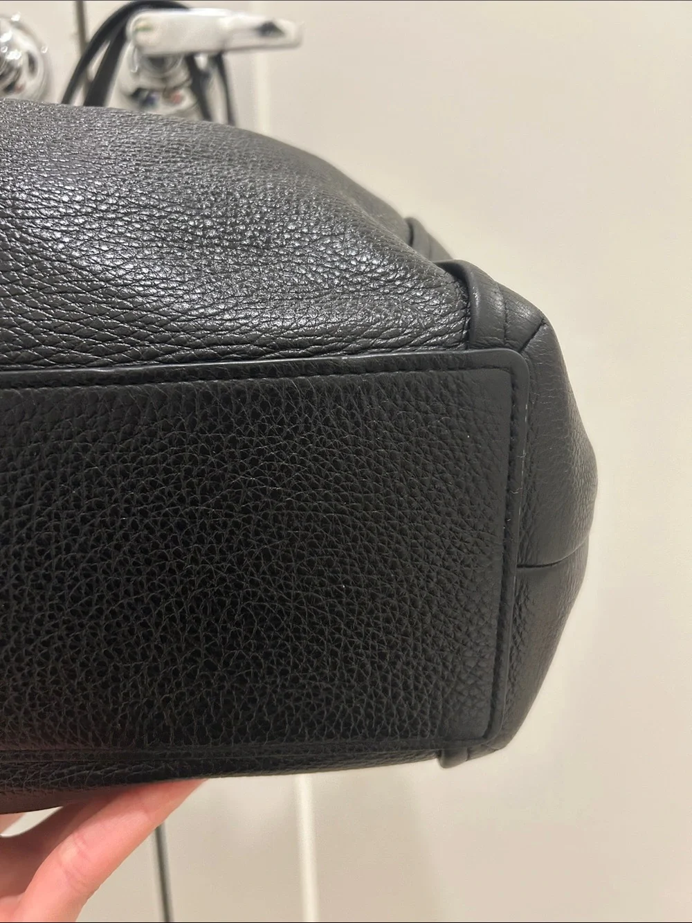 Coach Maya Shoulder Bag in Black Pebbled Leather